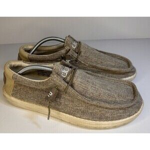 Hey Dude Mens Wally Woven Loafer Beige 12 M